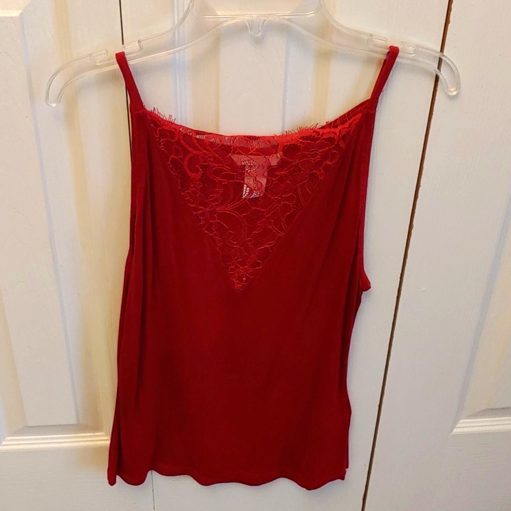 Red Lace Tank size small